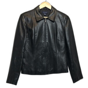 Vintage‎ 90s Ann Taylor Black  Soft Genuine Leather Jacket M